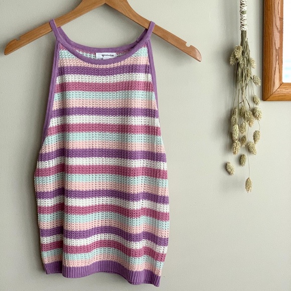 Boho Striped Knitted Tank XL - Picture 1 of 6